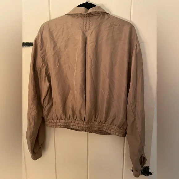100% Silk Cropped Bomber - Picture 5 of 5